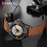 Mens Watches Top Brand CURREN Leather Wristwatch Analog Army Military Quartz Time Man Waterproof Clock Fashion Relojes Hombre - one46.com.au