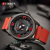 Mens Watches Top Brand CURREN Leather Wristwatch Analog Army Military Quartz Time Man Waterproof Clock Fashion Relojes Hombre - one46.com.au