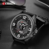 Mens Watches Top Brand CURREN Leather Wristwatch Analog Army Military Quartz Time Man Waterproof Clock Fashion Relojes Hombre - one46.com.au