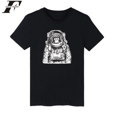 LUCKYFRIDAYF Space Orangutan Tee Shirts Short Sleeve Summer Streetwear Casual Tshirts Cotton Men King Kong 4XL Funny T Shirts - one46.com.au