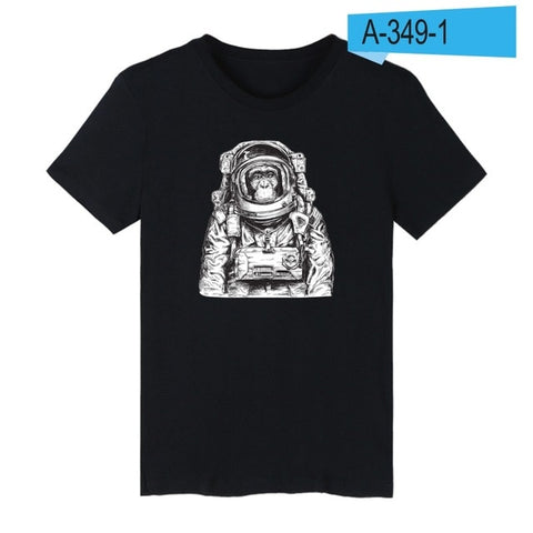 LUCKYFRIDAYF Space Orangutan Tee Shirts Short Sleeve Summer Streetwear Casual Tshirts Cotton Men King Kong 4XL Funny T Shirts - one46.com.au