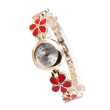 Women Watch Luxury Brand Stainless Steel relogio feminino Rhinestone Flower Alloy Band Ladies Female Bracelet Watches montre - one46.com.au