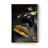 Beautiful Golden Black Lady Golden Canvas Painting Fashion Poster Print For Living Room HD Wall Art Ins Home Cuadros Decoracion - one46.com.au