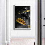 Beautiful Golden Black Lady Golden Canvas Painting Fashion Poster Print For Living Room HD Wall Art Ins Home Cuadros Decoracion - one46.com.au