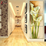 3 pieces art painting canvas print corridor effect calla picture print vertical wall forms for living room photo Free shipping - one46.com.au