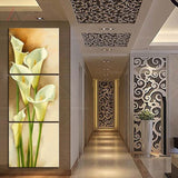 3 pieces art painting canvas print corridor effect calla picture print vertical wall forms for living room photo Free shipping - one46.com.au