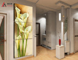3 pieces art painting canvas print corridor effect calla picture print vertical wall forms for living room photo Free shipping - one46.com.au