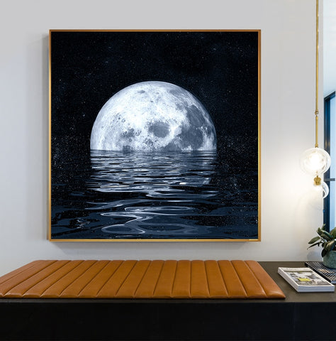 Space Astronaut Planet Canvas Painting Moon Eclipse Posters And Print Modern Wall Art Picture For Living Room Studio Aisle Decor - one46.com.au