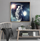 Space Astronaut Planet Canvas Painting Moon Eclipse Posters And Print Modern Wall Art Picture For Living Room Studio Aisle Decor - one46.com.au