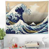 Japan Kanagawa Waves Printed Hanging Tapestry Whale Arowana Wall Hanging Tapestries Boho Bedspread Yoga Mat Blanket 200*148cm - one46.com.au