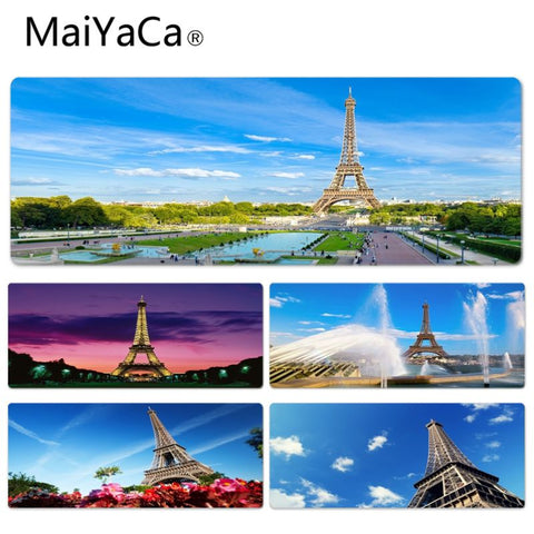 MaiYaCa Non Slip PC Eiffel Tower At Night Paris France Keyboard Gaming MousePads Size for 30x90cm 40x90cm Rubber  Mousemats - one46.com.au