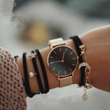 Fashion Big Brand Women Stainless Steel Strap Quartz Wrist Watch Luxury Simple Style Designed Watches Women's Clock - one46.com.au