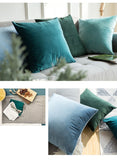 Decorative Velvet Throw Pillow Cover Soft Comfortable Pillow Cover Soild Square Cushion Case for Sofa Bedroom Car - one46.com.au