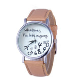 Mance Whatever I am Late Anyway Letter Pattern Leather Men Women Watches Fresh New Style Woman Wristwatch Lady Watch Hot Sale @F - one46.com.au