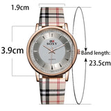 SOXY Womens Watch Simple Plaid Leather Band Quartz Wristwatch Ladies Classic Casual Fashion Watch Women Watches relogio feminino - one46.com.au