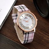 SOXY Womens Watch Simple Plaid Leather Band Quartz Wristwatch Ladies Classic Casual Fashion Watch Women Watches relogio feminino - one46.com.au