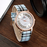 SOXY Womens Watch Simple Plaid Leather Band Quartz Wristwatch Ladies Classic Casual Fashion Watch Women Watches relogio feminino - one46.com.au