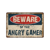 [ Mike86 ] ANGERY GAMER Stop Fart Toilet Beware Christmas Funny Metal Sign Home Retro wall Painting art Decor Poster Art FG-509 - one46.com.au