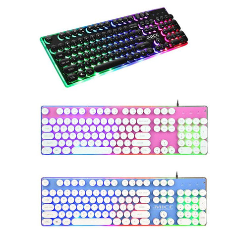 iMICE AK-700 Wired USB Keyboard Desktop Gaming Keyboard 104Keys Backlit LED Mechanical Felling Retro Punk Laptop Gamer Keyboard - one46.com.au