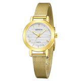 Simple Ladies Gold Watch Women Famous Brand Minimalist Steel Mesh Simple Geneva Watch Women Role Quartz Watch @F - one46.com.au