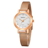 Simple Ladies Gold Watch Women Famous Brand Minimalist Steel Mesh Simple Geneva Watch Women Role Quartz Watch @F - one46.com.au