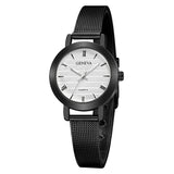 Simple Ladies Gold Watch Women Famous Brand Minimalist Steel Mesh Simple Geneva Watch Women Role Quartz Watch @F - one46.com.au