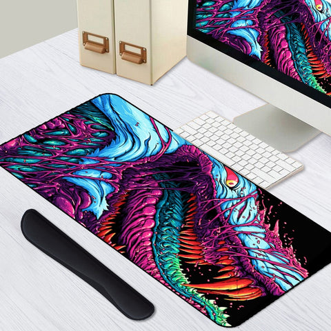 Game 900x400mm Hyper Beast XL Large Locking Edge Gaming Mouse Pad CS GO Keyboard Rubber Mousepad Wrist Rest Table Computer Mat - one46.com.au