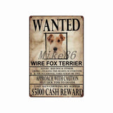 [ Mike86 ] Wanted Pets Funny DOG Border Collie Metal Sign Wall Plaque Poster Doberman Painting art Christmas Decor Art FG-515 - one46.com.au