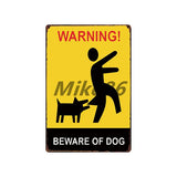 [ Mike86 ] Beware of the DOG GUARD ON DUTY WARNING DANGER Metal Tin Sign Wall Plaque Poster Painting Christmas Decor Art FG-519 - one46.com.au