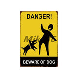 [ Mike86 ] Beware of the DOG GUARD ON DUTY WARNING DANGER Metal Tin Sign Wall Plaque Poster Painting Christmas Decor Art FG-519 - one46.com.au