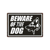 [ Mike86 ] Beware of the DOG GUARD ON DUTY WARNING DANGER Metal Tin Sign Wall Plaque Poster Painting Christmas Decor Art FG-519 - one46.com.au