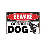 [ Mike86 ] Beware of the DOG GUARD ON DUTY WARNING DANGER Metal Tin Sign Wall Plaque Poster Painting Christmas Decor Art FG-519 - one46.com.au