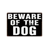 [ Mike86 ] Beware of the DOG GUARD ON DUTY WARNING DANGER Metal Tin Sign Wall Plaque Poster Painting Christmas Decor Art FG-519 - one46.com.au