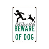 [ Mike86 ] Beware of the DOG GUARD ON DUTY WARNING DANGER Metal Tin Sign Wall Plaque Poster Painting Christmas Decor Art FG-519 - one46.com.au