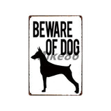 [ Mike86 ] Beware of the DOG GUARD ON DUTY WARNING DANGER Metal Tin Sign Wall Plaque Poster Painting Christmas Decor Art FG-519 - one46.com.au