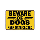 [ Mike86 ] Beware of the DOG GUARD ON DUTY WARNING DANGER Metal Tin Sign Wall Plaque Poster Painting Christmas Decor Art FG-519 - one46.com.au
