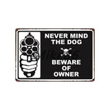 [ Mike86 ] Beware of the DOG GUARD ON DUTY WARNING DANGER Metal Tin Sign Wall Plaque Poster Painting Christmas Decor Art FG-519 - one46.com.au
