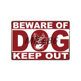 [ Mike86 ] Beware of the DOG GUARD ON DUTY WARNING DANGER Metal Tin Sign Wall Plaque Poster Painting Christmas Decor Art FG-519 - one46.com.au