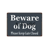 [ Mike86 ] Beware of the DOG GUARD ON DUTY WARNING DANGER Metal Tin Sign Wall Plaque Poster Painting Christmas Decor Art FG-519 - one46.com.au