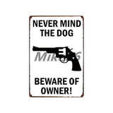 [ Mike86 ] Beware of the DOG GUARD ON DUTY WARNING DANGER Metal Tin Sign Wall Plaque Poster Painting Christmas Decor Art FG-519 - one46.com.au