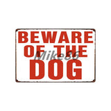 [ Mike86 ] Beware of the DOG GUARD ON DUTY WARNING DANGER Metal Tin Sign Wall Plaque Poster Painting Christmas Decor Art FG-519 - one46.com.au