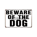 [ Mike86 ] Beware of the DOG GUARD ON DUTY WARNING DANGER Metal Tin Sign Wall Plaque Poster Painting Christmas Decor Art FG-519 - one46.com.au