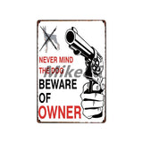[ Mike86 ] Beware of the DOG GUARD ON DUTY WARNING DANGER Metal Tin Sign Wall Plaque Poster Painting Christmas Decor Art FG-519 - one46.com.au