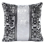 Mayitr 45x45cm Black Sliver Printed Pillow Case Floral Throw Pillow Covers Splice Square Cushion Covers for Seat Sofa Decoration - one46.com.au