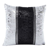 Mayitr 45x45cm Black Sliver Printed Pillow Case Floral Throw Pillow Covers Splice Square Cushion Covers for Seat Sofa Decoration - one46.com.au