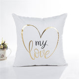 MIHE Merry Christmas Cushion Cover Gold Linen Cotton Soft Cute Throw Pillow Cover Decorative Sofa Pillow Case Pillowcase BZT18 - one46.com.au