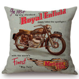 Vintage Classic Motorcycle Poster Cushion Cover Home Motorbike Decorative Pillow Case Cojines Decorativos Para Sofa Pillow Cover - one46.com.au