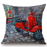 Vintage Classic Motorcycle Poster Cushion Cover Home Motorbike Decorative Pillow Case Cojines Decorativos Para Sofa Pillow Cover - one46.com.au