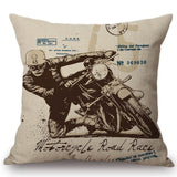 Vintage Classic Motorcycle Poster Cushion Cover Home Motorbike Decorative Pillow Case Cojines Decorativos Para Sofa Pillow Cover - one46.com.au