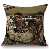 Vintage Classic Motorcycle Poster Cushion Cover Home Motorbike Decorative Pillow Case Cojines Decorativos Para Sofa Pillow Cover - one46.com.au